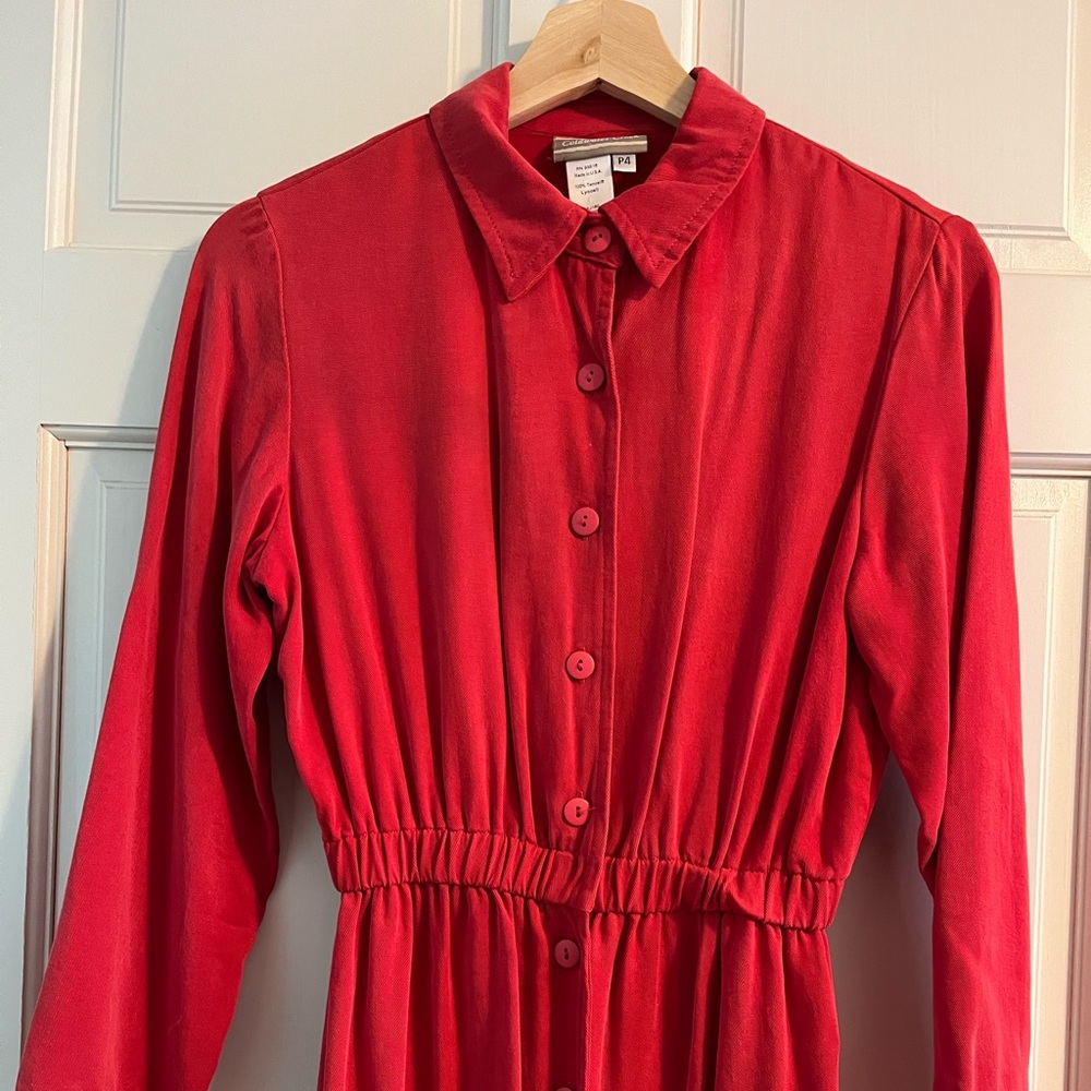Coldwater Creek Red Button-Up Dress